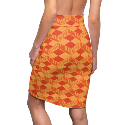 Orange 21 Million Infinity Pencil Skirt