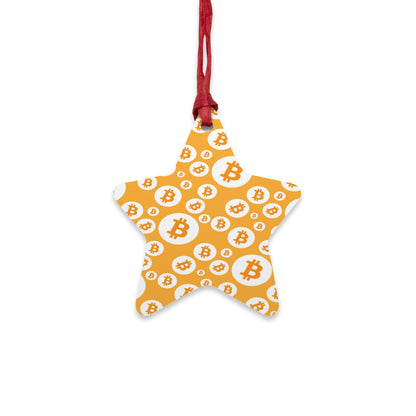 Bitcoin Polkadot Wooden Ornament