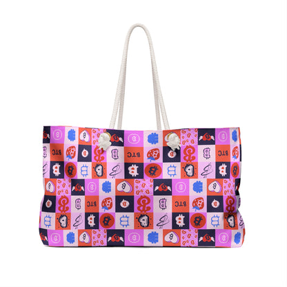 Bitcoin Love Patchwork Weekender Bag