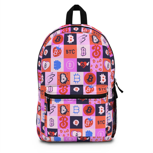 Bitcoin Love Patchwork Premium Backpack
