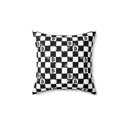 Bitcoin Chessboard Square Pillow