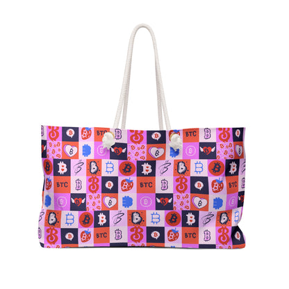 Bitcoin Love Patchwork Weekender Bag