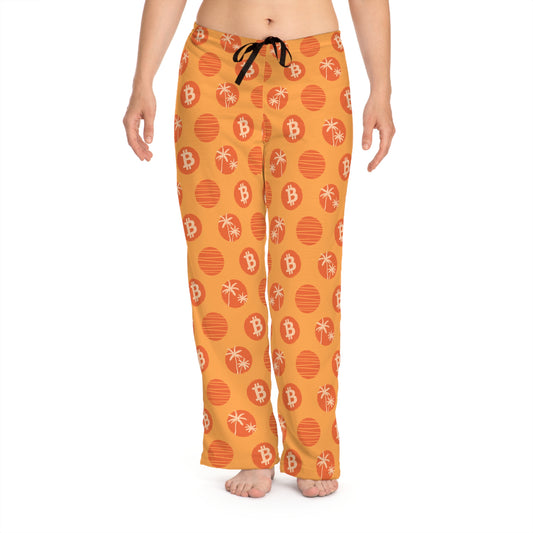 Orange Tropical Bitcoin Women's Pyjama Pants