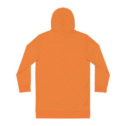 Orange Lightning Bolt Hounds Tooth Women's Hoodie Dress