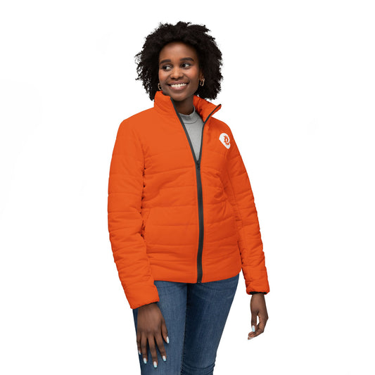 Classic Orange Simple Bitcoin Women’s Puffer Jacket
