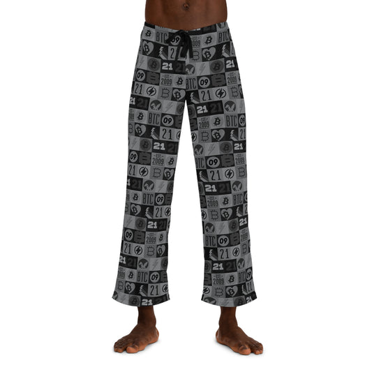 Black Bitcoin Journey Men's Pyjama Pants (AOP)