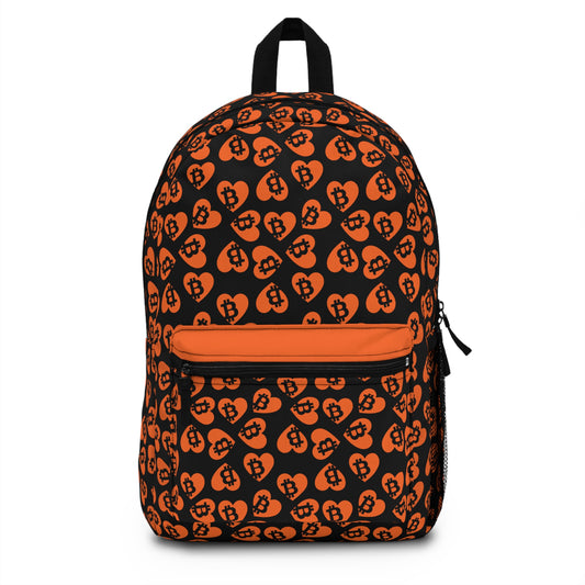 Orange and Black Pocket Heart Premium Backpack
