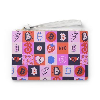 Bitcoin Love Patchwork Clutch Bag