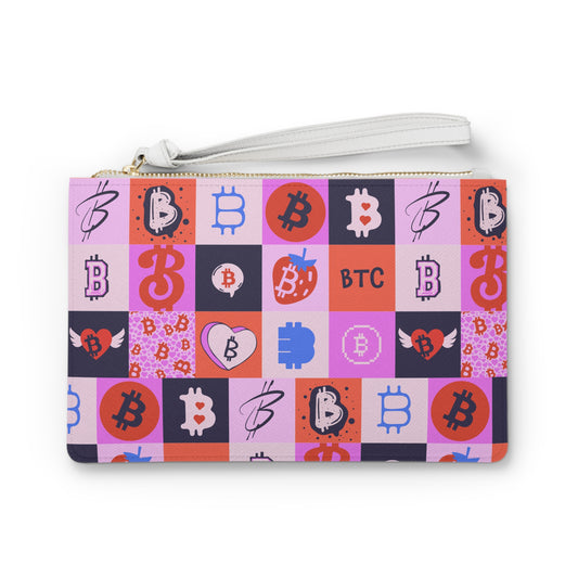 Bitcoin Love Patchwork Clutch Bag