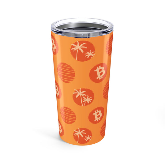 Orange Tropical Bitcoin Tumbler 20oz