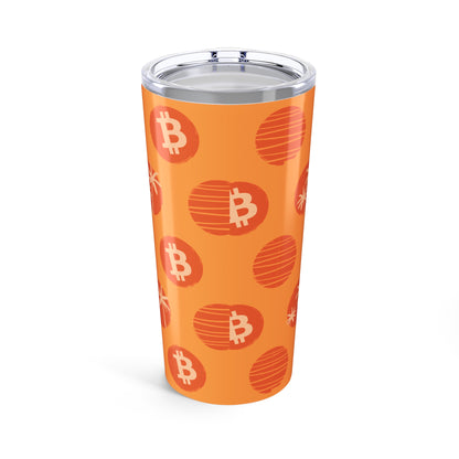 Orange Tropical Bitcoin Tumbler 20oz
