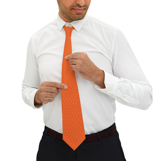 Orange Bitcoin Hex Necktie