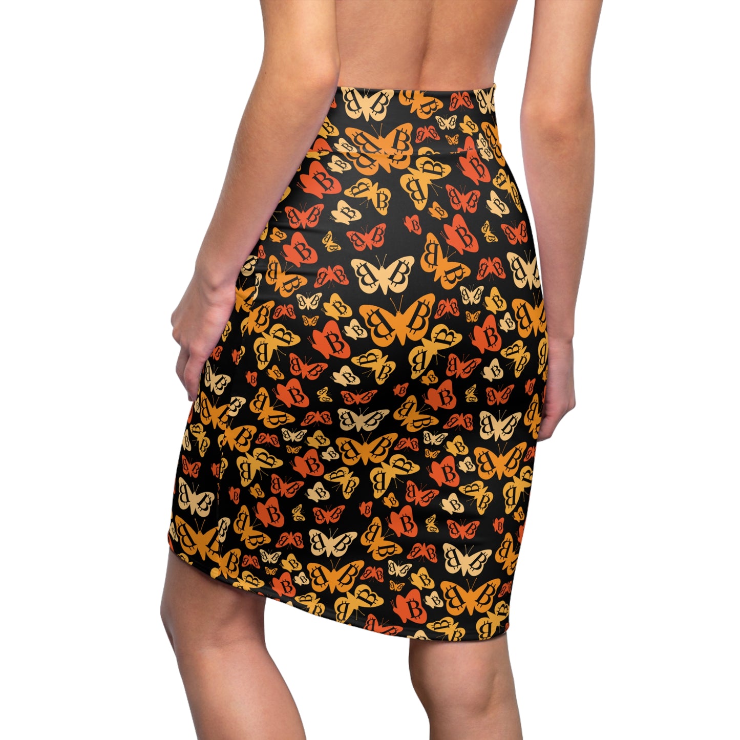 Bitcoin Butterflies Women's Pencil Skirt