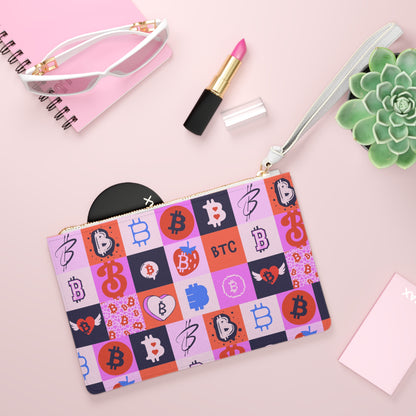 Bitcoin Love Patchwork Clutch Bag