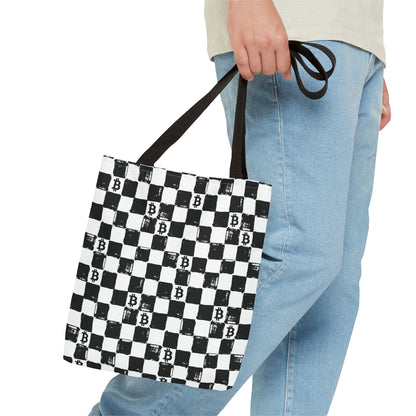 Chessboard Bitcoin Tote Bag