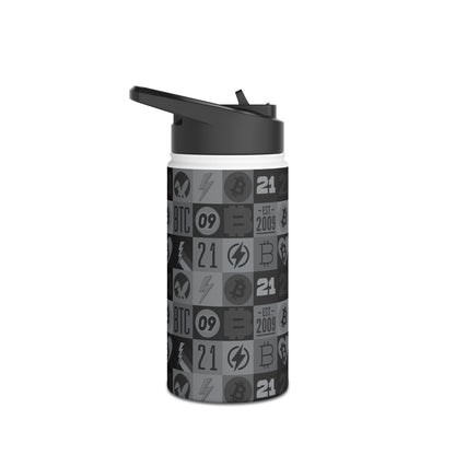 Black Bitcoin Journey Stainless Steel Water Bottle