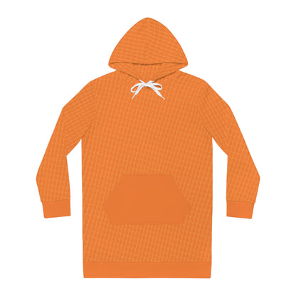 Orange Lightning Bolt Hounds Tooth Women's Hoodie Dress