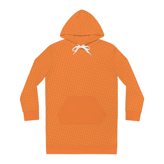 Orange Lightning Bolt Hounds Tooth Women's Hoodie Dress