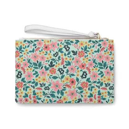Green Floral Spring Bitcoin Clutch Bag