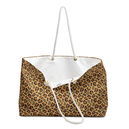 Leopard Print Bitcoin Weekender Bag