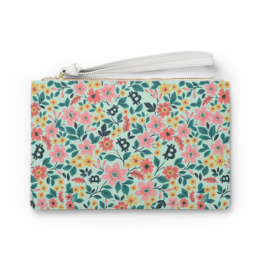 Green Floral Spring Bitcoin Clutch Bag