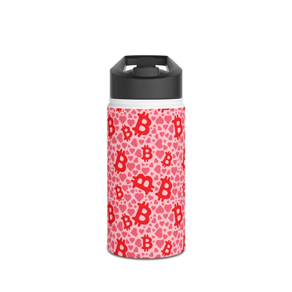 Itty Bitties Bitcoin and Hearts Stainless Steel Water Bottle