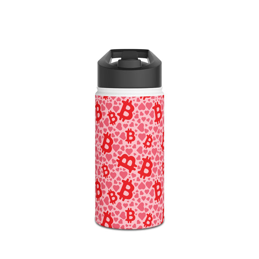 Itty Bitties Bitcoin and Hearts Stainless Steel Water Bottle