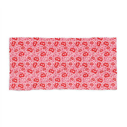Itty Bitties Bitcoin and Hearts Beach Towel