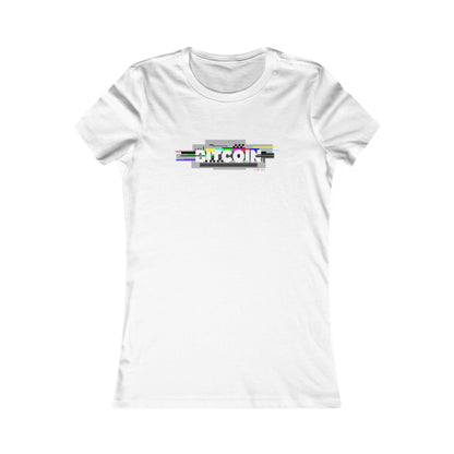 Bitcoin TV Glitch Slim Fit Women's T-Shirt
