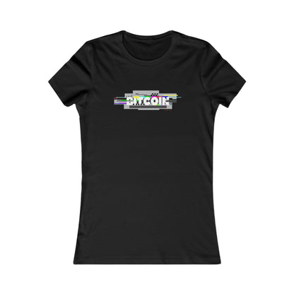 Bitcoin TV Glitch Slim Fit Women's T-Shirt