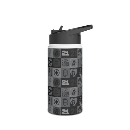 Black Bitcoin Journey Stainless Steel Water Bottle