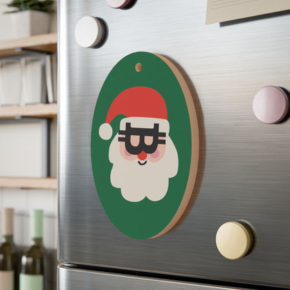 Bitcoin Santa Wooden Ornament