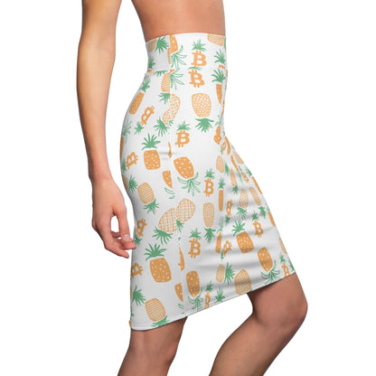 Bitcoin Pineapples Women's Pencil Skirt