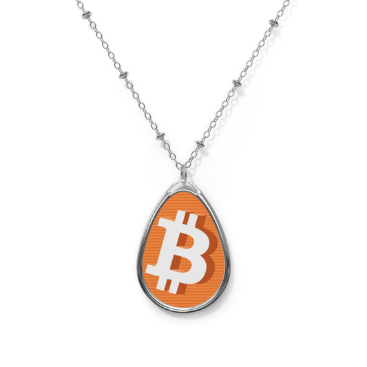 Orange 3D Bitcoin Necklace