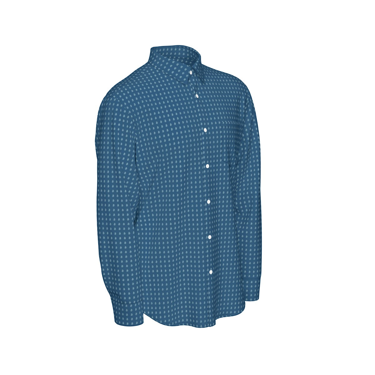 Baby Blue Bitcoin Bs Navy Men's Long Sleeve Shirt