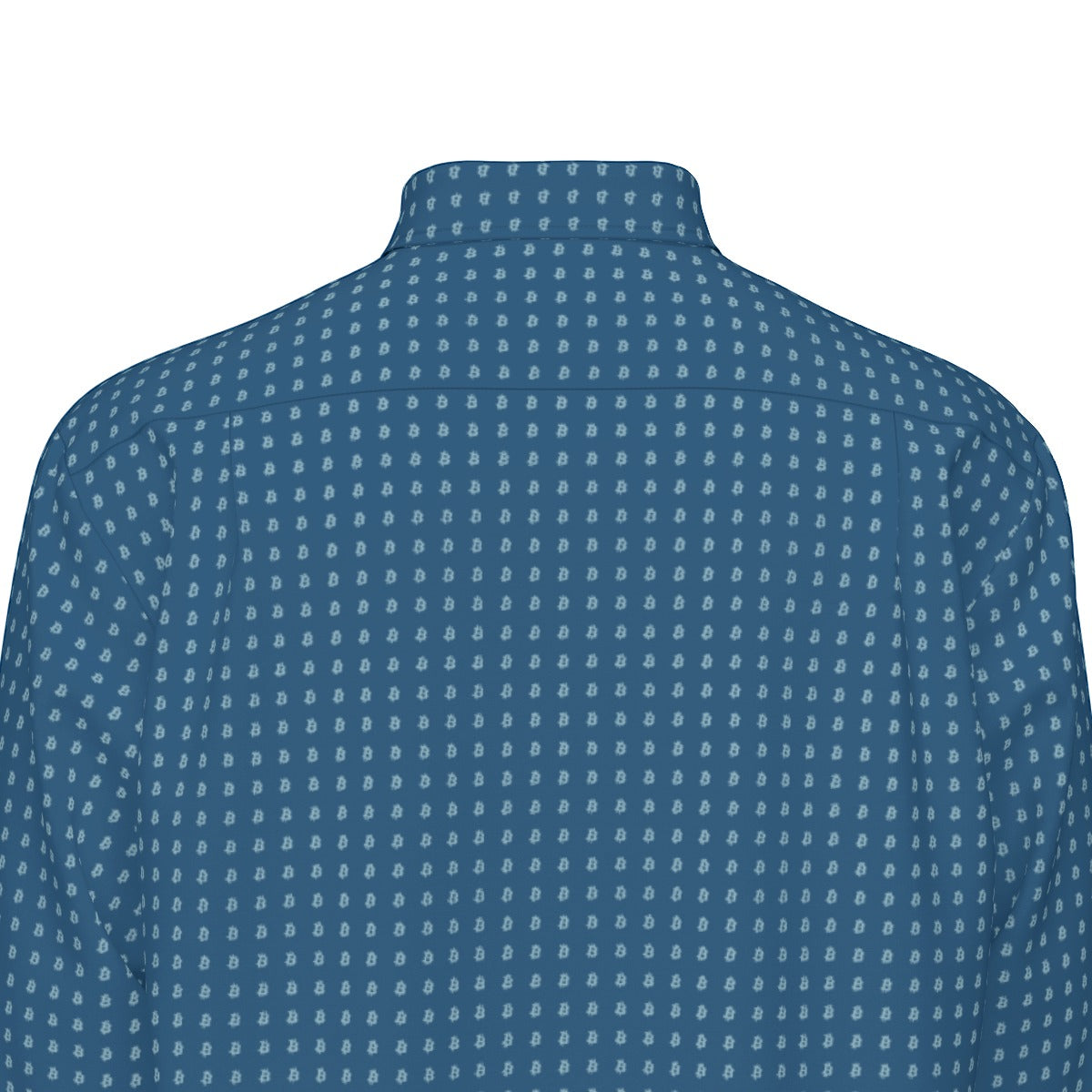 Baby Blue Bitcoin Bs Navy Men's Long Sleeve Shirt