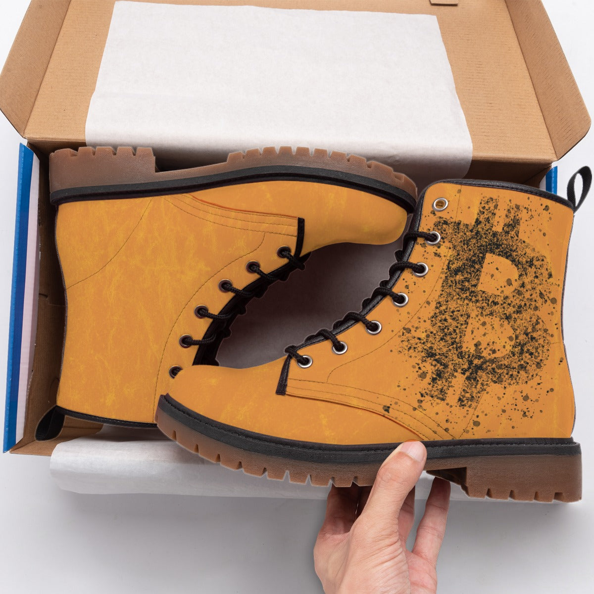 Paint-Me-Bitcoin Men's Martin Short Boots