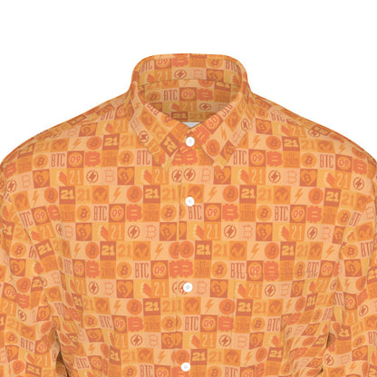 Orange Bitcoin Journey Men's Long Sleeve Shirt