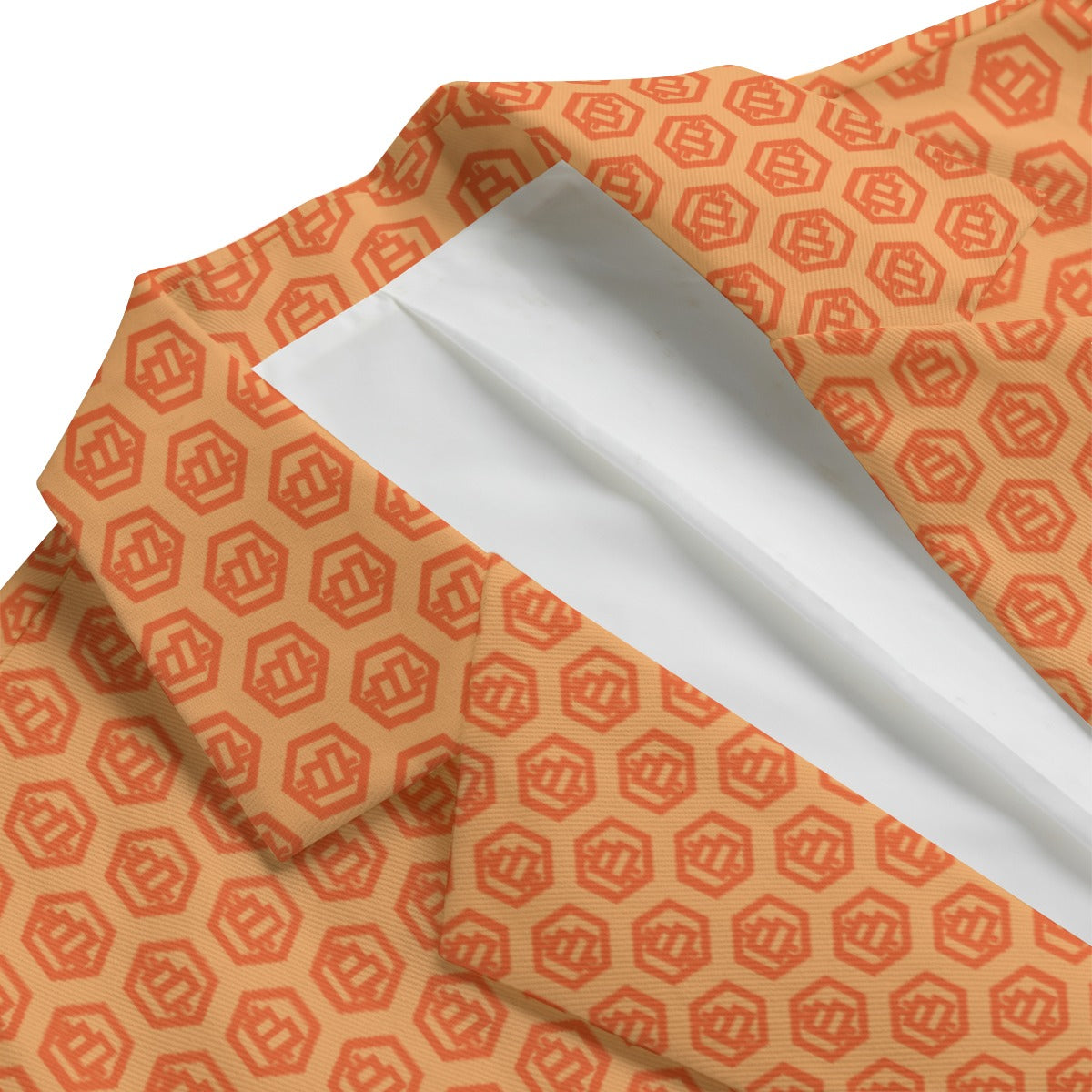 Orange Bitcoin Hex Men's Casual Collar Jacket Blazer