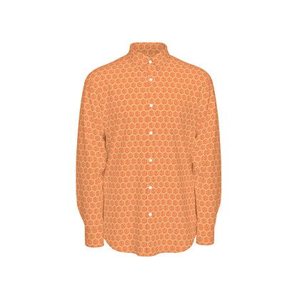 Bitcoin Orange Hex Men's Long Sleeve Shirt