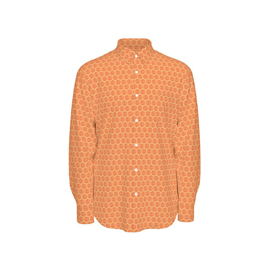 Bitcoin Orange Hex Men's Long Sleeve Shirt