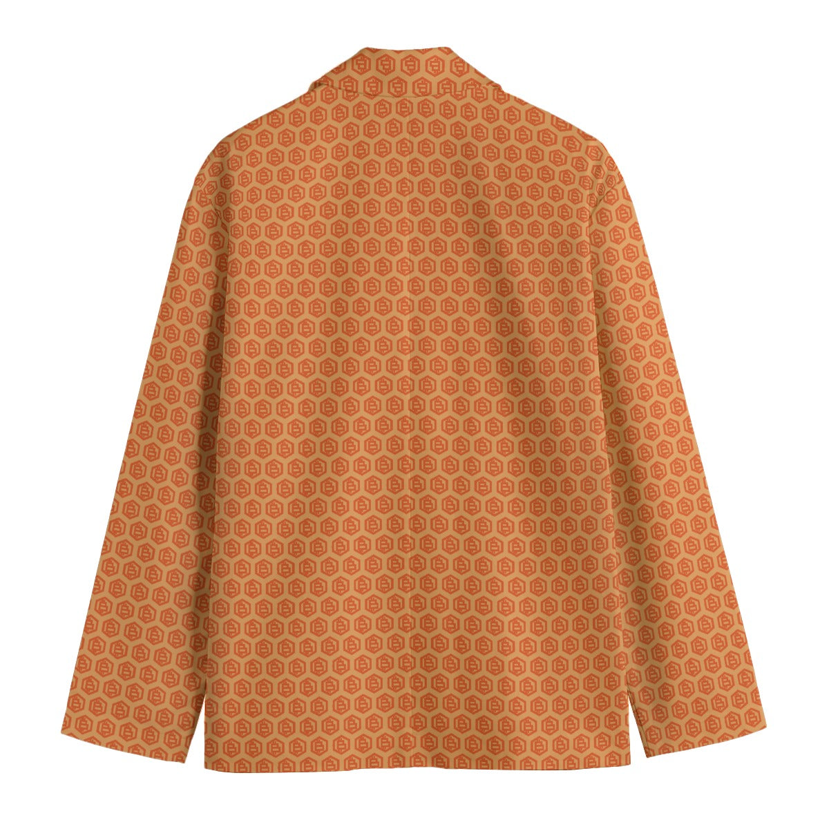 Orange Bitcoin Hex Men's Casual Collar Jacket Blazer
