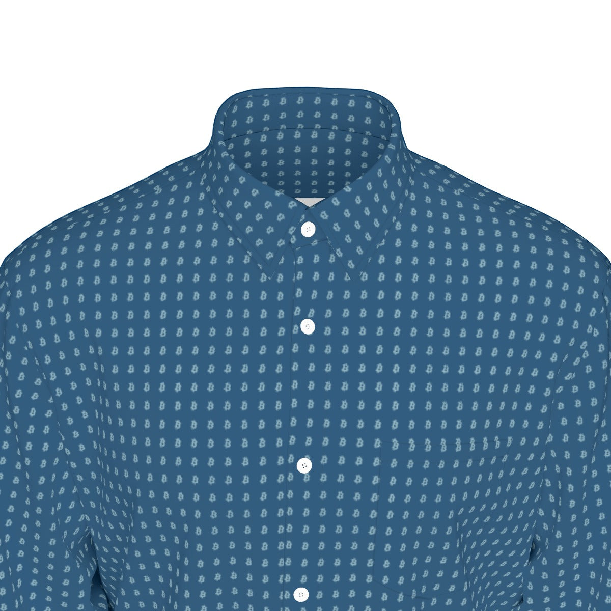 Baby Blue Bitcoin Bs Navy Men's Long Sleeve Shirt