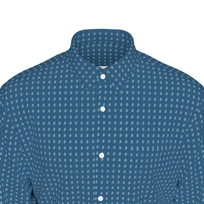 Baby Blue Bitcoin Bs Navy Men's Long Sleeve Shirt