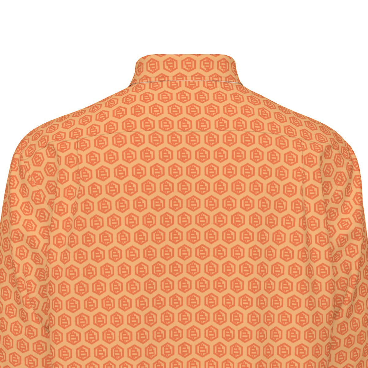 Bitcoin Orange Hex Men's Long Sleeve Shirt