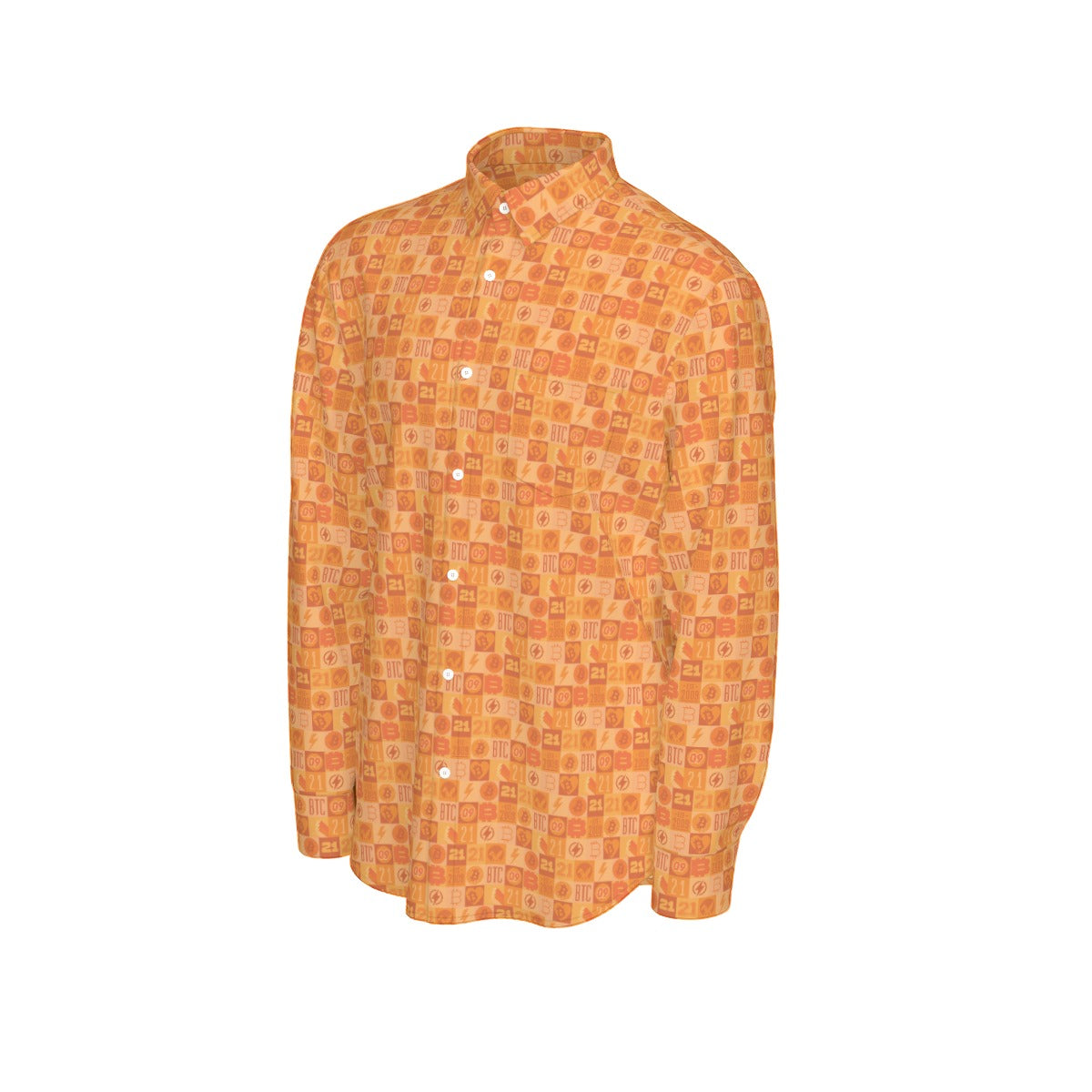 Orange Bitcoin Journey Men's Long Sleeve Shirt