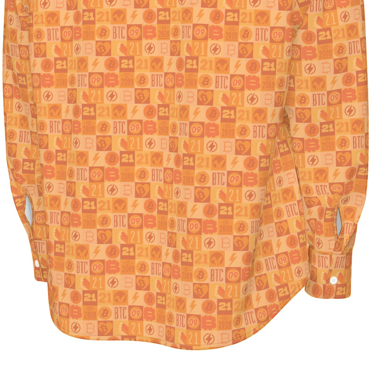 Orange Bitcoin Journey Men's Long Sleeve Shirt