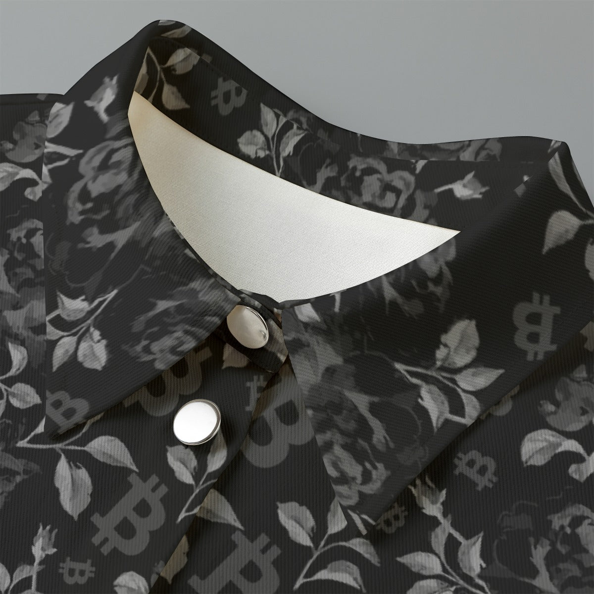 Black Stack Roses Women's Cropped Jacket