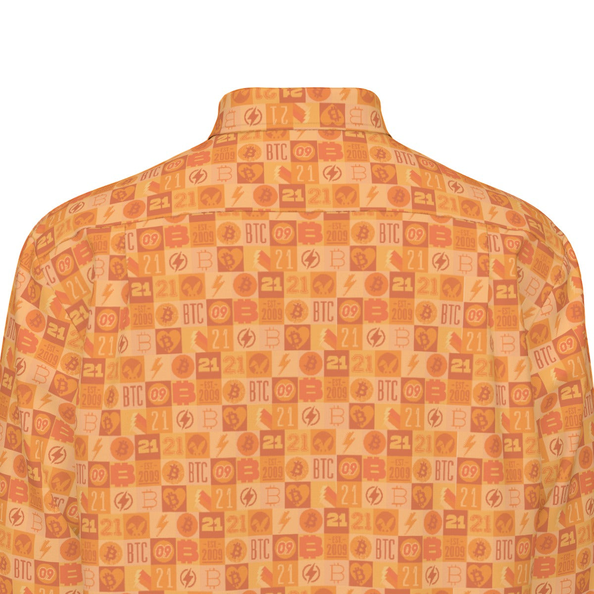 Orange Bitcoin Journey Men's Long Sleeve Shirt