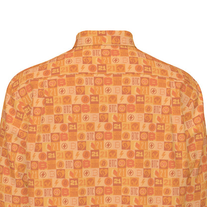 Orange Bitcoin Journey Men's Long Sleeve Shirt